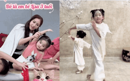 Mới 3 tuổi, bé Lisa nhà Khánh Thi - Phan Hiển đã được mẹ dạy múa, còn biết bắt chước các động tác dancesport của chị ba Anna