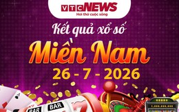XSMN 26/7 - Trực tiếp XSMN hôm nay chủ nhật 26/7/2026