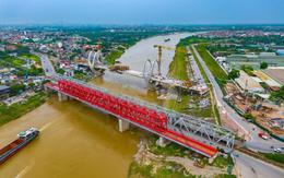 Ít ngày nữa sẽ hợp long cây cầu hơn 1.800 tỷ nối Hà Nội với "thủ phủ công nghiệp" nước ta, thay thế cây cầu hơn 120 năm tuổi