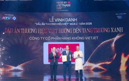 Vietjet được vinh danh “Dấu ấn Thương hiệu Việt hướng tới tăng trưởng xanh”