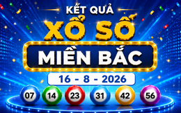 XSMB 16/8 - Kết quả XSMB hôm nay Chủ nhật ngày 16/8/2026