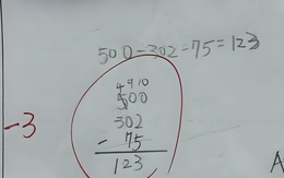 Con làm "500-302-75=123" vẫn bị trừ 3 điểm, mẹ nhìn mãi không hiểu: Ai nói Toán lớp 3 là dễ?