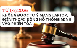 Từ 1/8, không được tự ý mang laptop, điện thoại, đồng hồ thông minh vào phiên tòa
