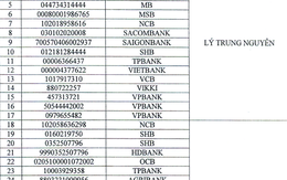Người từng chuyển khoản vào 35 tài khoản VPBank, Agribank, ACB,... dưới đây khẩn trương đến công an trình báo