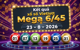 Vietlott 23/8 - Kết quả xổ số Vietlott Mega 6/45 hôm nay 23/8/2026