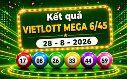 Vietlott 28/8 - Xổ số Vietlott Mega 6/45 hôm nay 28/8/2026