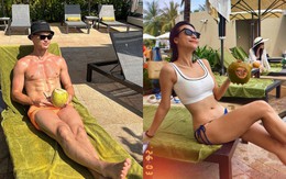 Lê Giang Patrik và MC Hoàng Oanh diện đồ đi biển nét căng như lên bìa tạp chí: Phía sau hình ảnh "bỏng mắt"