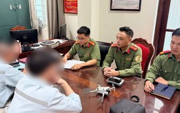 Phát hiện 1 vật thể bay không người lái ở độ cao 92m, Công an cửa khẩu Cảng HKQT Nội Bài làm việc với Lê Quý H. SN 1999