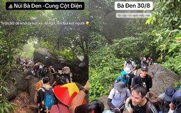 “Kẹt đường” giữa núi Bà Đen dịp 2/9: Dòng người chen kín cung trekking, nhích từng bước để lên đỉnh