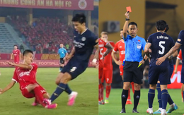 Văn Hậu phạm lỗi nguy hiểm phải nhận thẻ đỏ đầu tiên trong sự nghiệp ở V.League