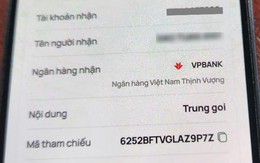 Công an xác minh giao dịch chuyển 25.000.000 đồng đ với nội dung "Trung goi"