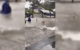 Bảo vệ kể giây phút thoát thân khi nước tràn vào tầng hầm chung cư như thác đổ