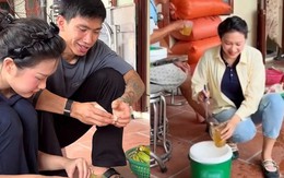 Doãn Hải My vào bếp khi về quê Văn Hậu