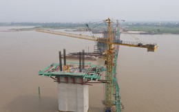 Sản lượng thi công cầu Hồng Hà trên đường Vành đai 4 đạt hơn 45%