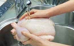 Lời khuyên cho những gia đình có thói quen rửa thịt gà dưới vòi nước trước khi nấu