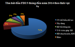 5 tháng, giải ngân được 4,6 tỷ USD vốn FDI