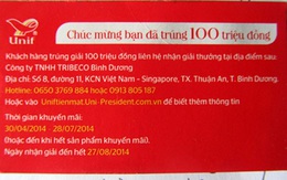 Tranh cãi trong vụ ăn mỳ trúng thưởng 100 triệu đồng