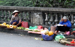 Nghề nhặt hoa quả thối của lao động nghèo tại chợ Long Biên