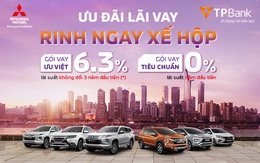Mua xe Mitsubishi với lãi suất 0%/năm từ TPBank