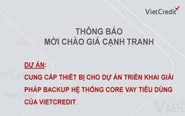 VietCredit thông báo mời chào giá cạnh tranh