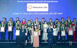 Hanwha Life thăng hạng trong top 500 Doanh nghiệp lớn nhất Việt Nam năm 2024