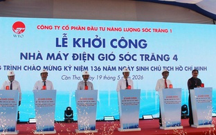 Cần Thơ khởi công 2 dự án điện gió tổng vốn đầu tư gần 24.000 tỉ đồng
