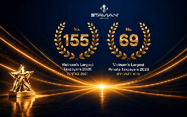 Tập đoàn Stavian được vinh danh Trong Top 155 VNTAX 200 Và Top 69 PRIVATE 100 năm 2026