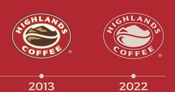 Có bao nhiêu màu trong logo của Highlands Coffee trước và sau khi làm mới?