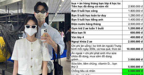 Bảng chi tiêu của vợ chồng thu nhập 100 triệu/tháng, nuôi 3 con nhỏ