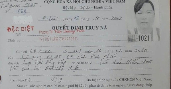 Truy nã đặc biệt Lại Thị Hồng Điệp