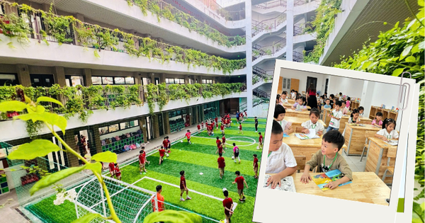 Phụ huynh ơi! Không phải công viên đâu, đây là 1 trường tiểu học CÔNG LẬP siêu đẹp, cây xanh phủ kín ở quận Cầu Giấy cũ!