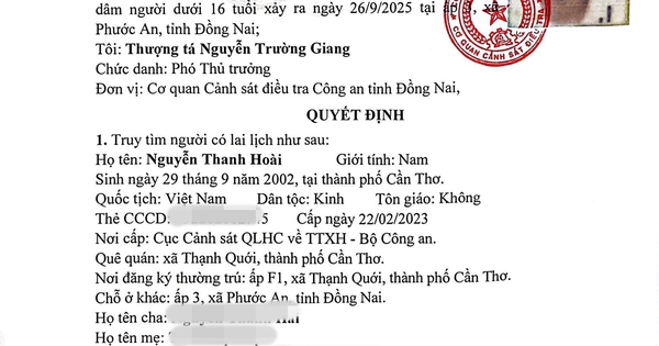 Truy tìm Nguyễn Thanh Hoài sinh năm 2002