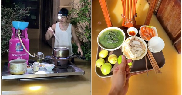 Chồng Bắc Ninh lội nước lũ lịch sử nấu "cơm cữ của Hoàng hậu" hút triệu view