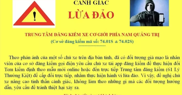 Quảng Trị cảnh báo lừa đảo đổi tem kiểm định ô tô qua điện thoại