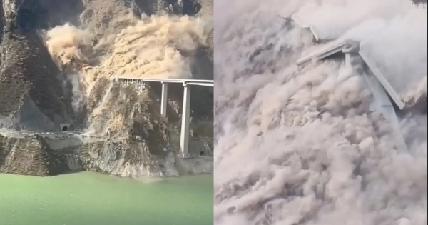 Nóng: Sập cầu vượt cao tốc ở Trung Quốc