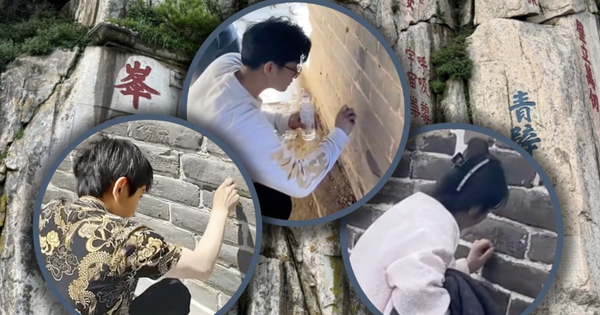 Khắc chữ 'thành công’, ‘may mắn’ lên di tích cổ để mong đổi vận, 2 người đàn ông bị phạt tiền, kèm lao động công ích hàng nghìn giờ