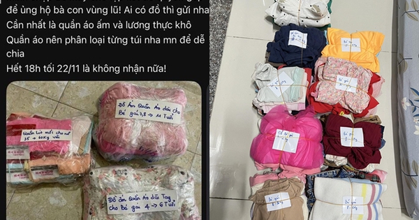 Những tờ giấy note trên túi quần áo gửi về miền Trung lúc này: Thương nhau từ cái nhỏ nhất!