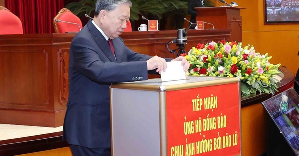 Tổng Bí thư Tô Lâm và các lãnh đạo Đảng, Nhà nước ủng hộ đồng bào vùng bão lũ