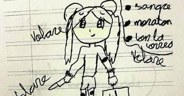 Cô bé 11 tuổi vẽ tranh trong vở bài tập, vừa nhìn thấy giáo viên đã lập tức báo cảnh sát