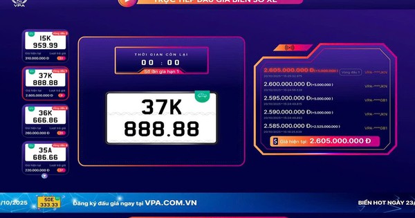 Thu 5.200 tỷ đồng từ đấu giá biển số xe trong năm 2025