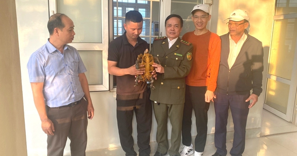 Thấy con vật bò lổm ngổm trong vườn, người dân liền gọi đường dây nóng trình báo