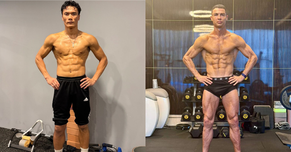 Thủ môn Bùi Tiến Dũng đu trend khoe body của Ronaldo, còn gọi thẳng chính chủ vào xem, được khen 1 chín 1 mười