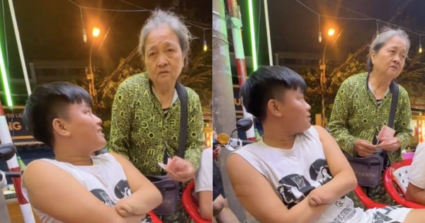 Xúc động clip thanh niên khuyết tật từ chối nhận tiền của cụ bà bán vé số