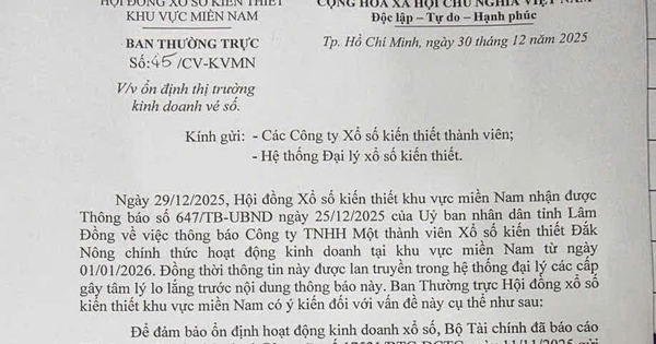 Hội đồng xổ số kiến thiết miền Nam có thông báo khẩn về thị trường kinh doanh vé số