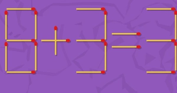 Di chuyển 1 que diêm để được phép tính đúng