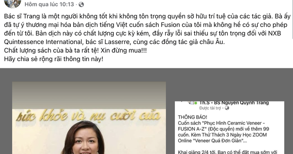 Giáo sư Pháp "tố" bác sĩ Việt tự ý dịch sách, bán gần triệu đồng/cuốn