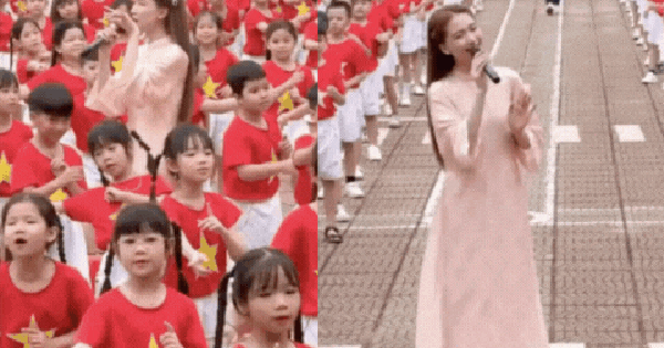 Cực hot khoảnh khắc Hoà Minzy hát giữa dàn em nhỏ rợp màu áo đỏ sao vàng: Sức mạnh Bắc Bling quá tuyệt vời!