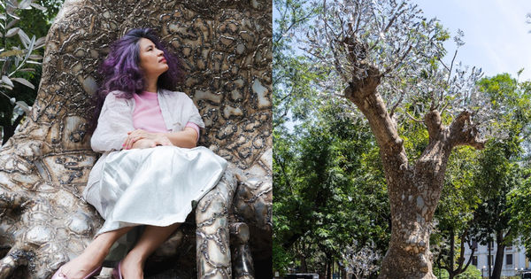 Chùm ảnh ấn tượng về cây xà cừ 70 năm tuổi được "hồi sinh": Trầm trồ trước tác phẩm nghệ thuật sắp đặt đồ sộ ở vườn hoa Cổ Tân