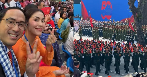 Vợ chồng Tăng Thanh Hà - Louis Nguyễn chia sẻ khoảnh khắc xúc động từ khán đài theo dõi Lễ diễu binh, diễu hành 30/4