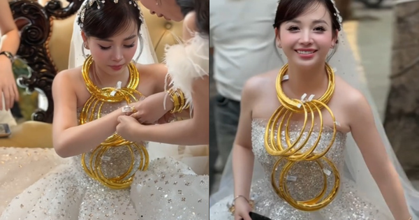 Cô dâu Thanh Hoá trĩu cổ nhận cả chục cây vàng trong ngày vui, tiết lộ nguyên nhân "chốt" cưới chỉ vỏn vẹn 15 ngày tìm hiểu